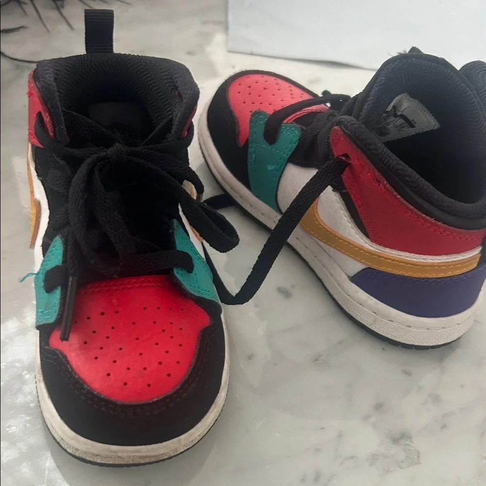 2018 Nike Air Jordan 1 Mid Multi Color Retro Youth Kids 7c